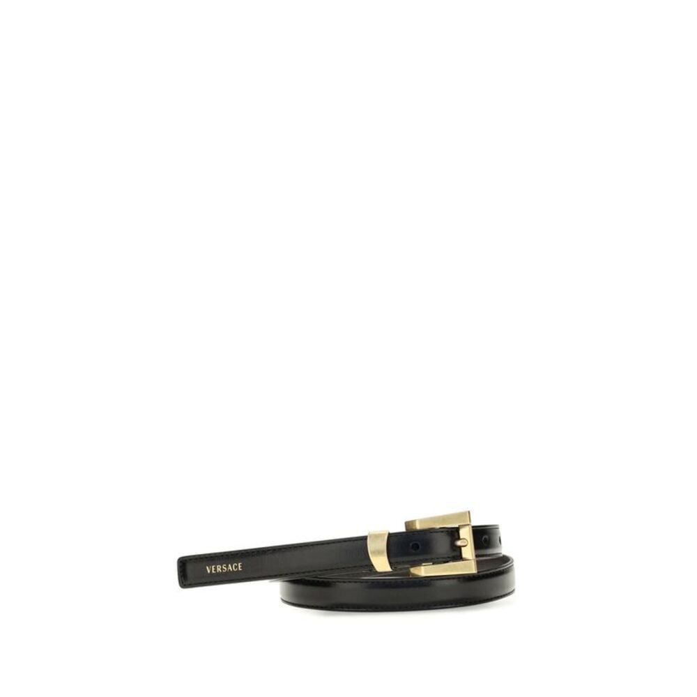 Versace Black Calf Leather Bos Taurus Regular Women's Belt